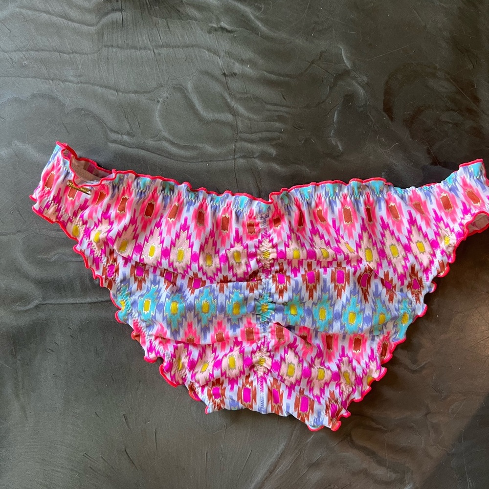 Victoria Secret Colorful Patterned cheeky ruched Bikini Bottoms